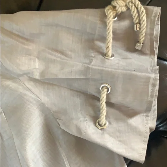 BURBERRY Gray Rope Sleeve Chiffon Semi-Sheer Shirt - Picture 4 of 8